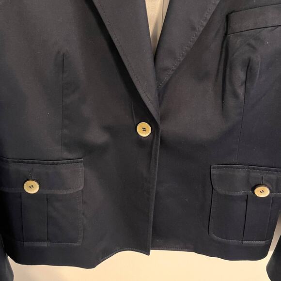 Brooksfield Donna Womens Blazer Size 7 Navy Blue One Button Long Sleeves - Picture 4 of 9